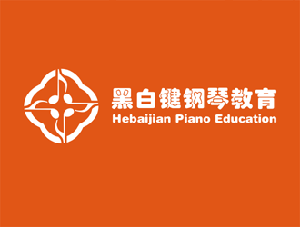 谭家强的黑白键钢琴教育logo设计