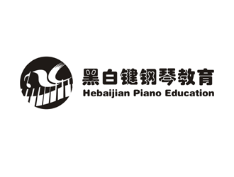 谭家强的黑白键钢琴教育logo设计