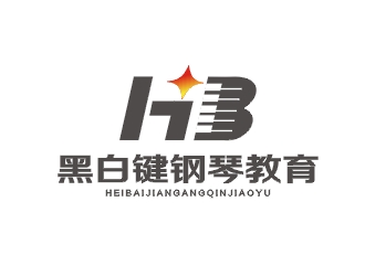 郑国麟的黑白键钢琴教育logo设计