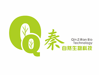 AR科技核心～雪狐设计的秦自然生物科技 QinＺiRan BioTechnologylogo设计