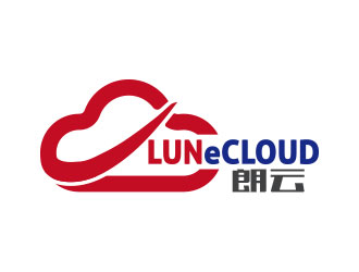 梁仲威的朗云logo,英文为：LUNeCLOUD，中文:朗云logo设计