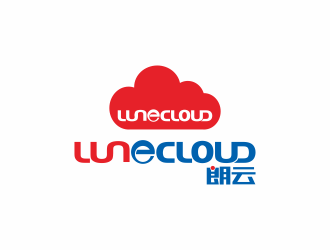 何嘉健的朗云logo,英文为：LUNeCLOUD，中文:朗云logo设计