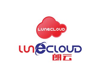 陈今朝的朗云logo,英文为：LUNeCLOUD，中文:朗云logo设计