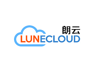 柳辉腾的朗云logo,英文为：LUNeCLOUD，中文:朗云logo设计