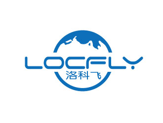 余莉莉的洛科飞智能科技公司，英文locflylogo设计