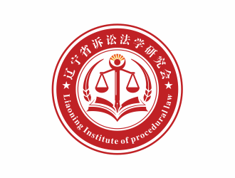 隆菲菲的辽宁省诉讼法学研究会会徽对称LOGOlogo设计