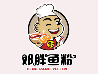 薛永辉的邓胖鱼粉卡通餐馆标志logo设计