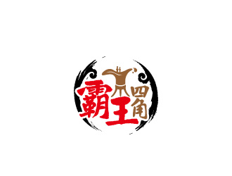 周金进的霸王四角白酒logologo设计