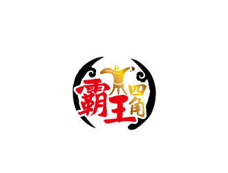 周金进的霸王四角白酒logologo设计