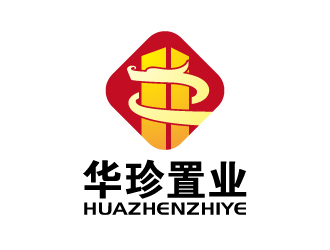 张俊的中国红印章房地产标志logo设计