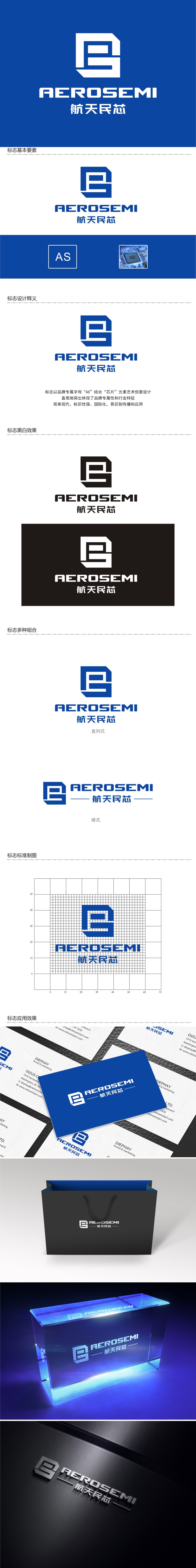 陈国伟的航天民芯、AEROSEMI / 西安航天民芯科技有限公司logo设计