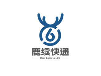 朱红娟的英文：Deer Express LLC, 中文：鹿续快递logo设计