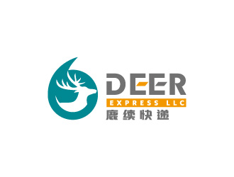 周金进的英文：Deer Express LLC, 中文：鹿续快递logo设计