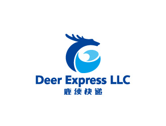 周金进的英文：Deer Express LLC, 中文：鹿续快递logo设计