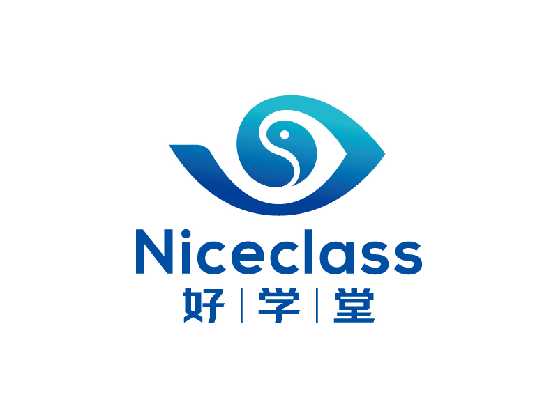 王涛的英文名字是“Niceclass ”，中文名字是“好学堂”logo设计