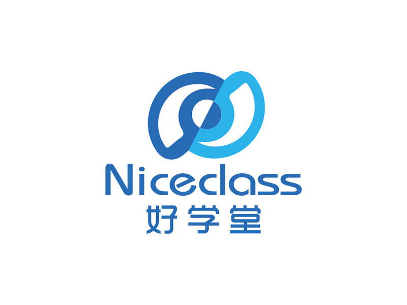 杨忠的英文名字是“Niceclass ”，中文名字是“好学堂”logo设计