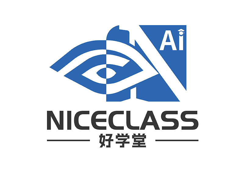 刘青松的英文名字是“Niceclass ”，中文名字是“好学堂”logo设计